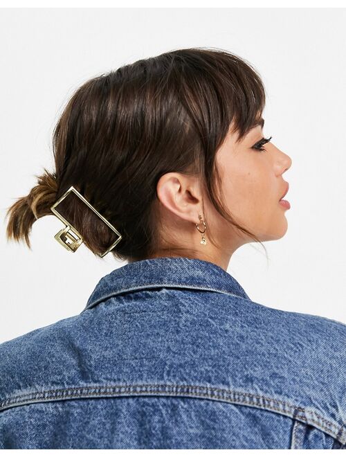 Topshop minimal cut out hair claw in gold