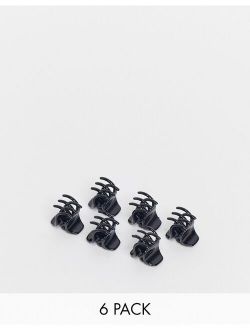 6-pack mini hair claws in black