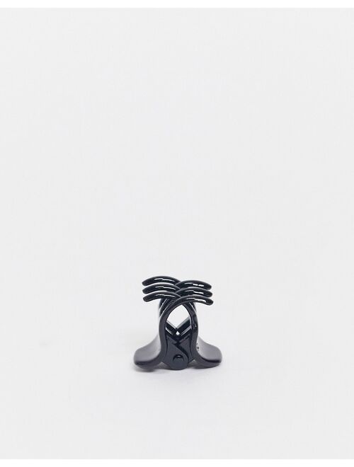 ASOS DESIGN 6-pack mini hair claws in black