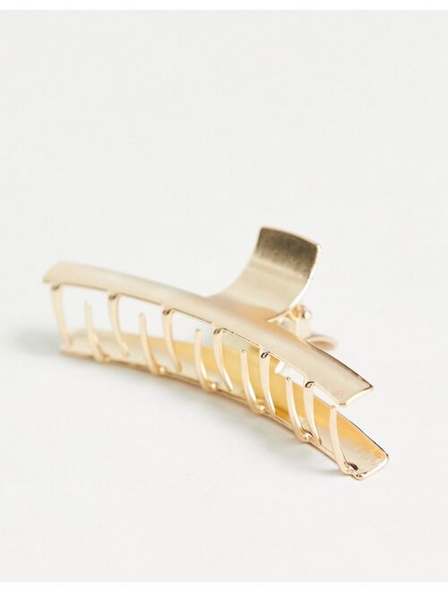 Asos Design hair claw clip in sleek bar design in gold tone