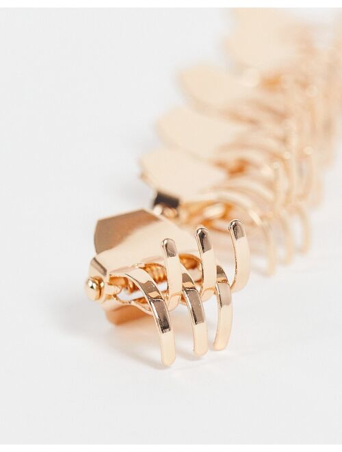 Asos Design pack of 6 mini hair claws in gold tone