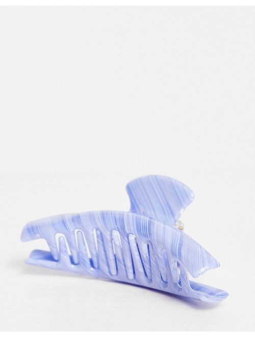 Asos Design hair claw with stripe detail in blue