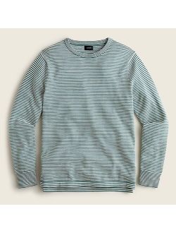 Cotton split-hem sweater in stripe