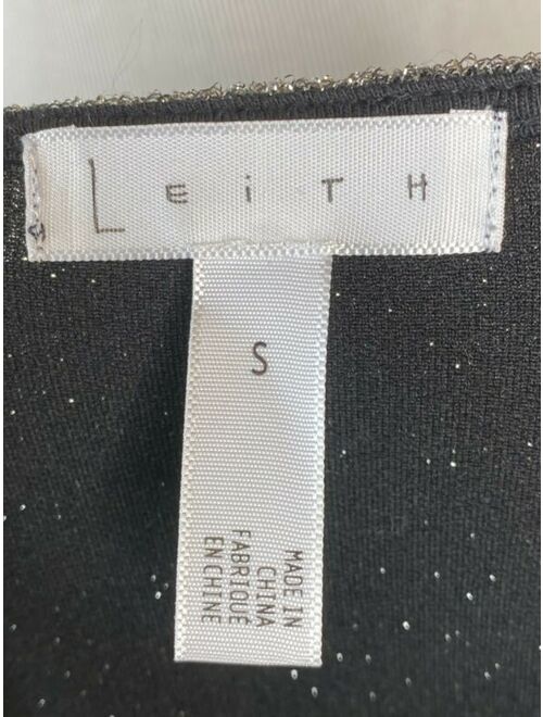 Leith Women's Black Silver Sparkle Bodycon Ruch Wrap Dress Size Small NWT B67