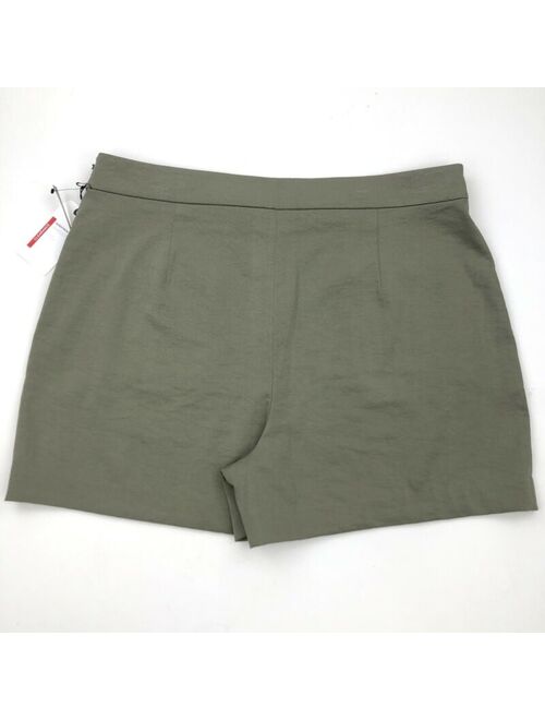 Leith High Waisted Green Shorts Side Zipper Front Pockets Plus Size 2X
