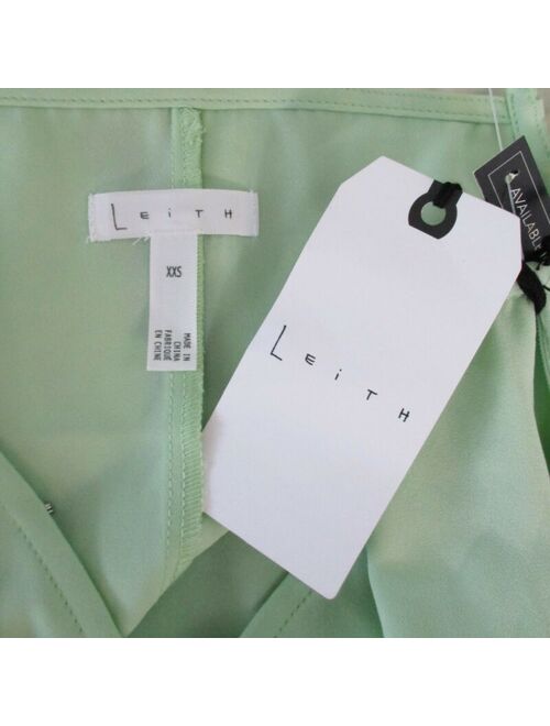 Leith Womens Size XXS Chiffon Faux Wrap Camisole Peplum Top Bok Choy Green
