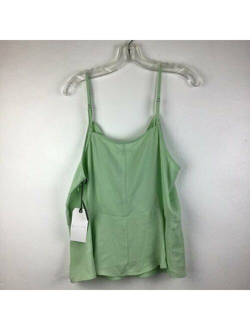 Leith Women's Blouse Tops Faux Wrap Ladies Top Camisole Green Size XLarge