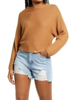 Dolman Sleeve Crop Sweater in Tan Brown X-Small New Nwt Women's Knit Top