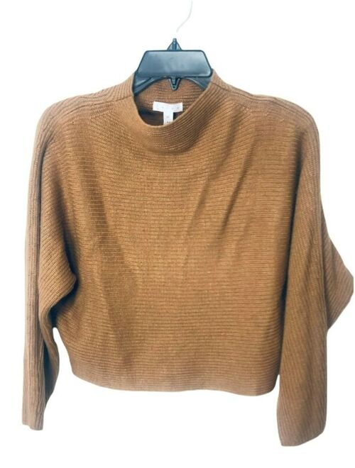Leith Dolman Sleeve Crop Sweater in Tan Brown X-Small New Nwt Women's Knit Top