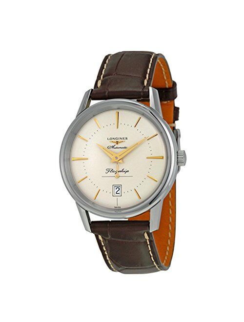 Longines Heritage Flagship Silver Dial Brown Leather Mens Watch L47954782