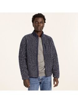 Nordic sherpa-fleece full-zip patterned jacket
