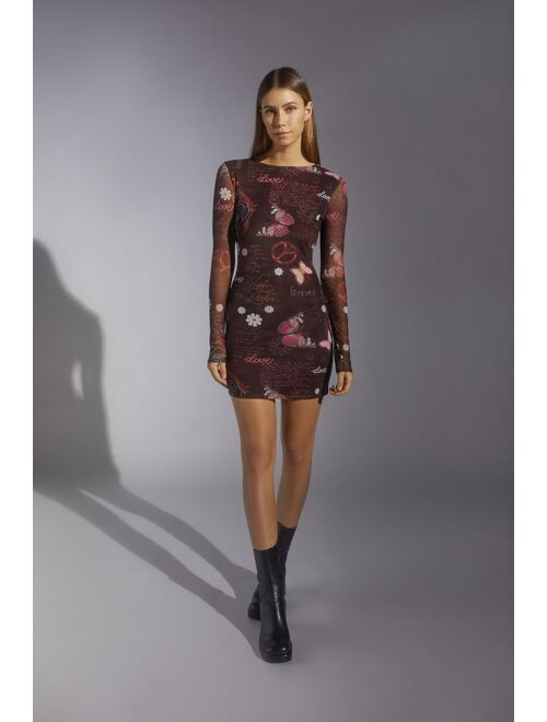 Urban outfitters UO Printed Long Sleeve Mini Dress