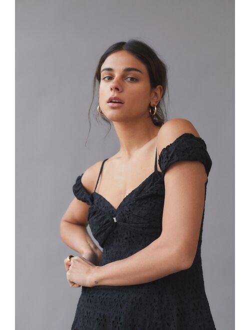 Urban outfitters UO Ivy Eyelet Off-The-Shoulder Mini Dress