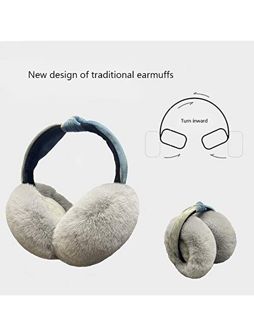 Kedofe Soft Ear Muffs for Women Winter Outdoor Ear Warmers Faux Fleece Fur Earmuffs Foldable Cute Ear Covers For Girls