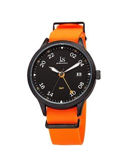 JX147 Mens Designer Watch Comfortable Silicone Strap, Print Dial, Polished Bezel, Date Window, Quartz Movement - Casual Sport Design