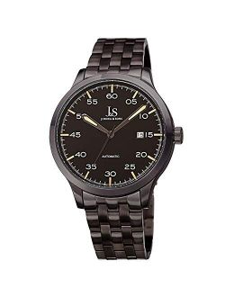 Automatic Stainless Steel Bracelet Men's Watch - Polished Bezel, Embossed Dial, Date Window, Self Winding Automatic Movement - JX149