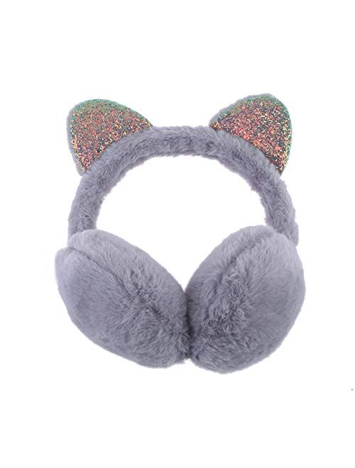ZIIVARD Ear Muffs for Girl Women Winter Ear Warmers Cute Furry Plush Headband Earmuff