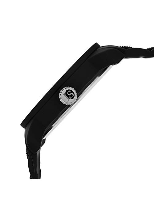 Joshua & Sons Men's Colored Dual Time Zone Watch - Swiss Quartz Watch with Unique Design On Silicone Strap - JS52