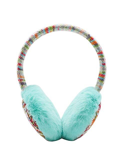 Chuangli Glitter Crystal Cat Ears Winter Earmuffs Warm Plush Ear Warmers for Women Girls