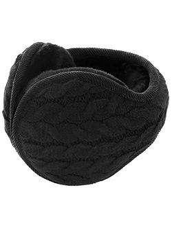 LerBen Winter Earmuff Woolen Yarn Cable Knit Wrap around Ear Muffs Ear Warmers