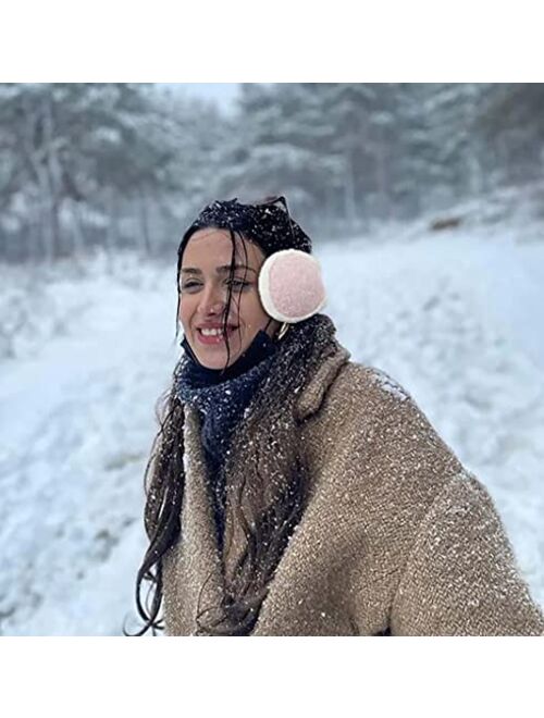 Campsis Ear Muffs for Winter Women Pink Plush Ear muffs Warm Foldable Ear Warmer Adjustable Fleece Soft Gift Outdoor for Women