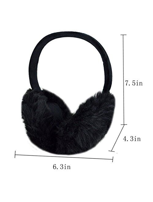 Felice Ann Unisex Winter Warm Faux Fur Plush Earmuffs Foldable Ear Muffs Ear Warmers
