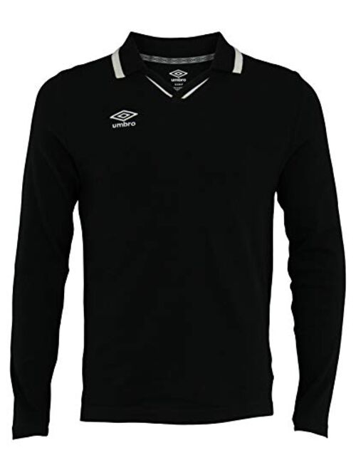 Umbro Mens Johnny Collar Cotton Long Sleeve Jersey Shirt
