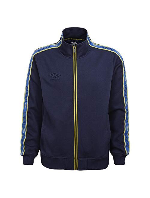 Umbro Men's Logo Tape Track Jacket, Navy/Turkish Sea
