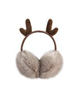 Zioyckl Earmuffs Ear Warmers For Women Faux Furry Foldable Winter Outdoor Ear Covers Headband Earwarmer for Cold Weather