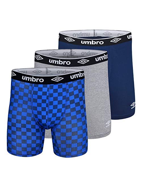 UMBRO Men's Athletic Stretch 6" Boxer Briefs 3-Pack