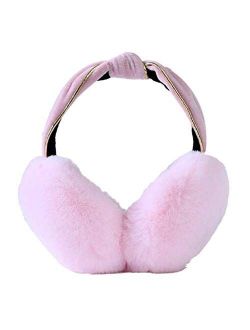 ZYXLN-Earmuffs,Flexible and Cute Earmuffs Earmuffs for Women Soft Plush Fluffy Earmuffs Foldable Ear Warmers Winter Ear Muffs Cold Weather Ear Muffs (Color : Pink)