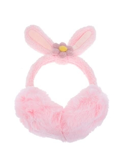 Lurrose Women Winter Earmuffs, Rabbit Ear Muffs Ear Cover Outdoor Earmuffs Animal Earmuffs for Women, 1pc ( pink )