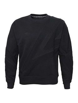Men's Diamond Drop Out Long Sleeve Sweater, Black Beauty