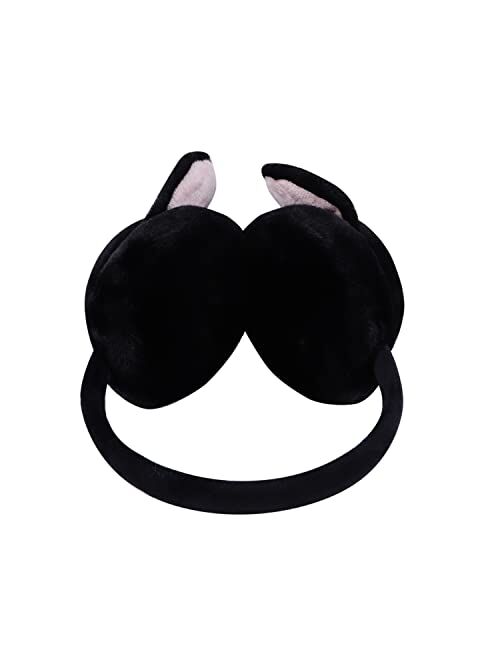 Siqitechno Winter Earmuffs for Girls Women Kids Ear Cover Adjustable Faux Fur Ear Muffs Plush Ear Warmer Rabbit Earflaps Headband
