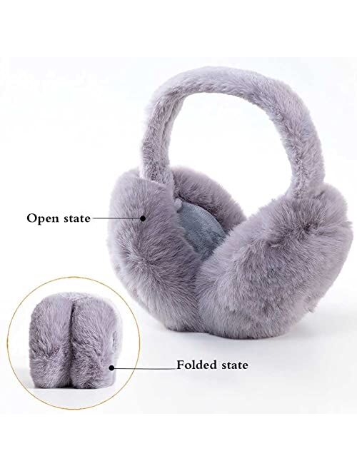WANGZIYAN Ear Muffs Women Girls Men Skiing Accessories Fluffy Foldable Earmuffs Thermal Ear Warmer Protection from Wind Baby Ladies Gift for Winter (Color : Pink)