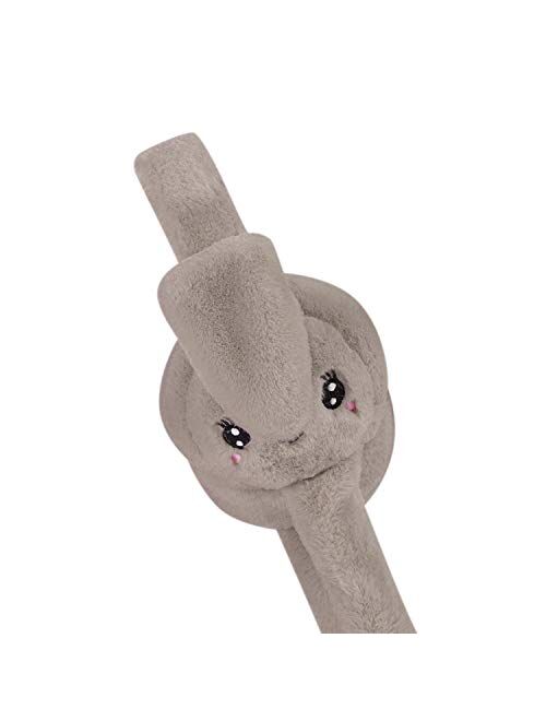 Siqitechno Unisex Winter Earmuffs with Moving Jumping Ears Rabbit Headbands Cute Plush Ear Warmers Faux Fur Ear Muff for Kids Adults