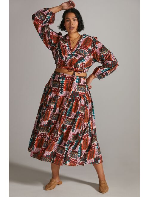 Anthropologie Abstract Skirt Set