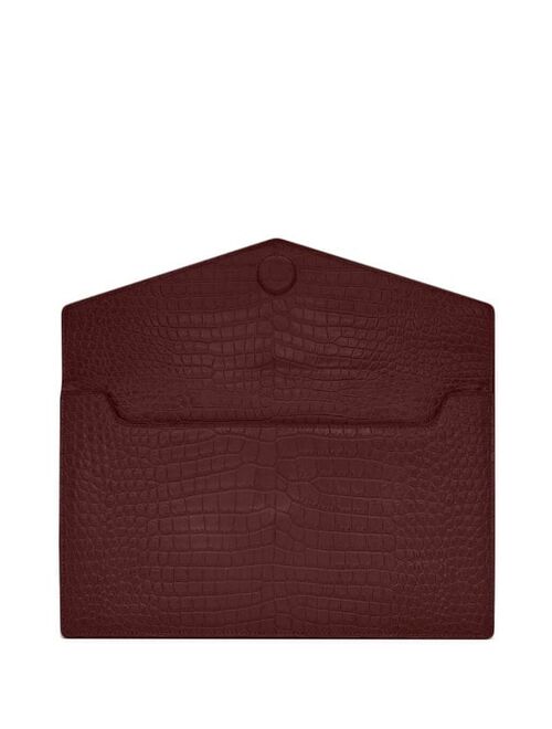 Yves Saint Laurent Uptown crocodile-embossed clutch bag