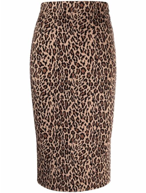 Buy Pinko leopard print pencil skirt online | Topofstyle