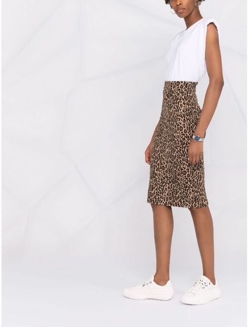 Pinko leopard print pencil skirt