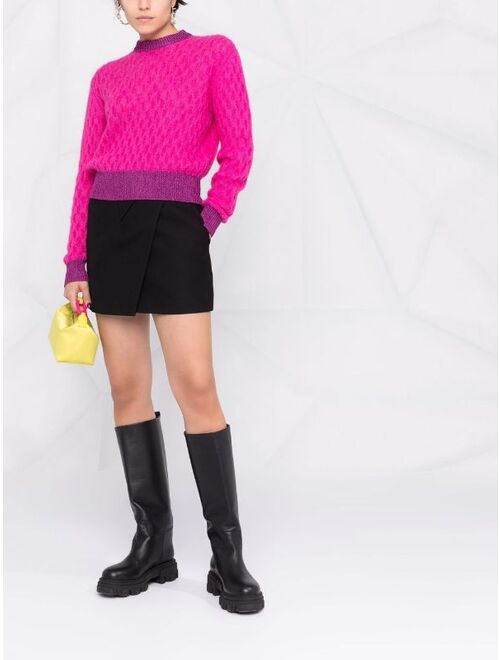 Pinko two-tone cable-knit jumper
