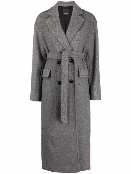 Pinko double-breasted belted coat