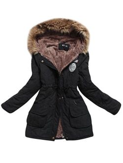 Womens Winter Warm Coat Hoodie Parkas Overcoat Fleece Outwear Jacket