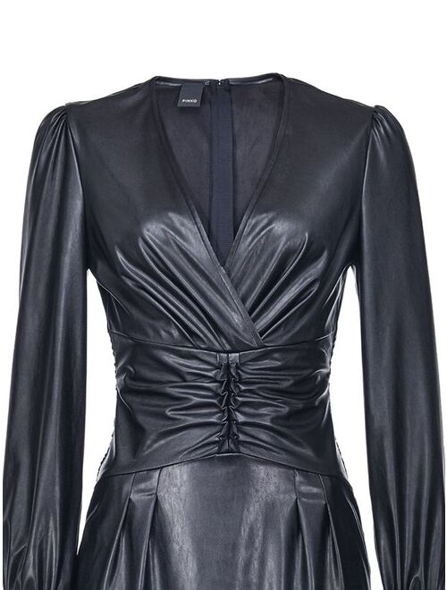 Pinko textured ruched style dress