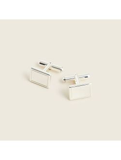 Sterling silver rectangle cuff links
