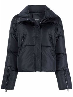 zip-fastening padded jacket
