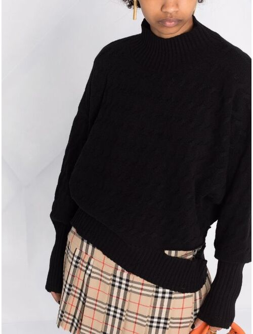 Pinko distressed-finish roll neck sweater