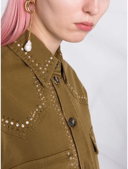 Pinko cropped button-fastening jacket