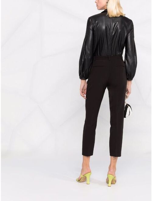 Pinko faux-leather wrap-style bodysuit