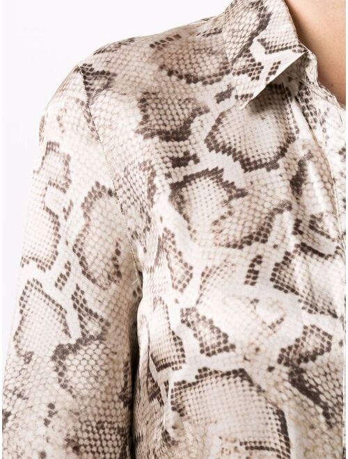 Pinko snakeskin-print belted shirtdress